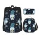 thumbnail image 1 of Disketp Gnome and Snowflakes Mochila Estampada de Gran Capacidad con Lonchera y Estuche, Set de 3 Piezas para Estudiantes, 1 of 7