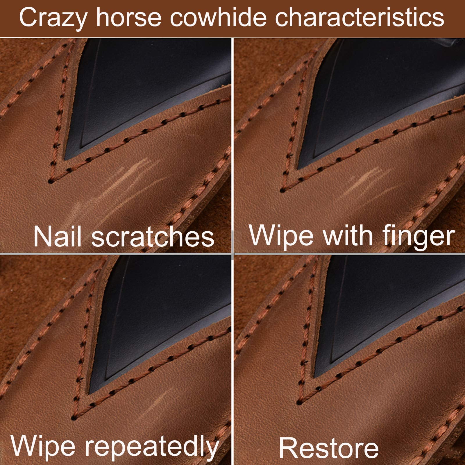 Leather Car Key Fob Cover Fit for Ford F-150 Mustang Remote Keyless Entry Car Smart Key Sleeve 5 Buttons