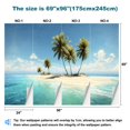 thumbnail image 3 of Peel and Stick Wallpaper Dreamlike Island Tropical Beach Palm Trees Clear Water Island Modern Art Wall Mural Decor Self Adhesive and Removable 69in x 98in, 3 of 8