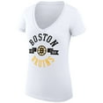 thumbnail image 2 of Women's G-III 4Her by Carl Banks White Boston Bruins Super-Slim Fit Lightweight City Graphic V-Neck T-Shirt, 2 of 2
