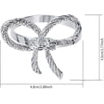 thumbnail image 3 of Pack of 12 Napkin Rings Alloy Hollow Out Flower (Silver Bowknot), 3 of 5