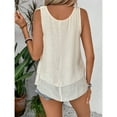 thumbnail image 6 of Dazajoo Linen Cotton Summer Tank Tops for Women Solid Color Irregular Hem Sleeveless Tshirts Casual Loose Fit Beach Shirts,Beige,S, 6 of 10