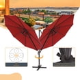 thumbnail image 5 of FLAME&SHADE 11FT Round Cantilever Umbrella For Your Outdoor Space – 240g Solution-Dyed Fabric, Aluminum Frame, and Innovative 360° Rotation System,Red, 5 of 8