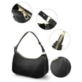 thumbnail image 3 of TSV Shoulder Bag for Women, Small Leather Handbag with Zipper Closure, Black, 3 of 7