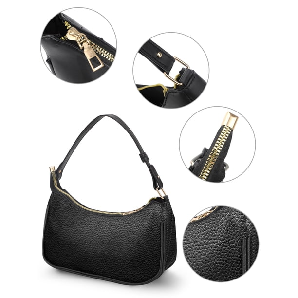 TSV Women's Crossbody Bag - Black, Small Genuine Soft Leather
