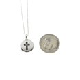 thumbnail image 2 of Womens Cross Necklace in Silver Plated Pewter on an 18 Inch Sterling Silver Box Chain. Pewter Cross. First Communion. Confirmation., 2 of 7