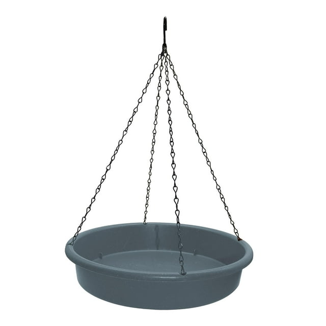 Comedero colgante para pájaros, resistente a la intemperie, con bandeja de alimentación con gancho para árboles, jardines, patios, exteriores y loros.