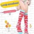 thumbnail image 3 of Girls Knee High Socks Cartoon Animal Print Cotton Over Calf Socks Long Tall Boot Socks Cute Socks, 3-12 Years, 3 of 8