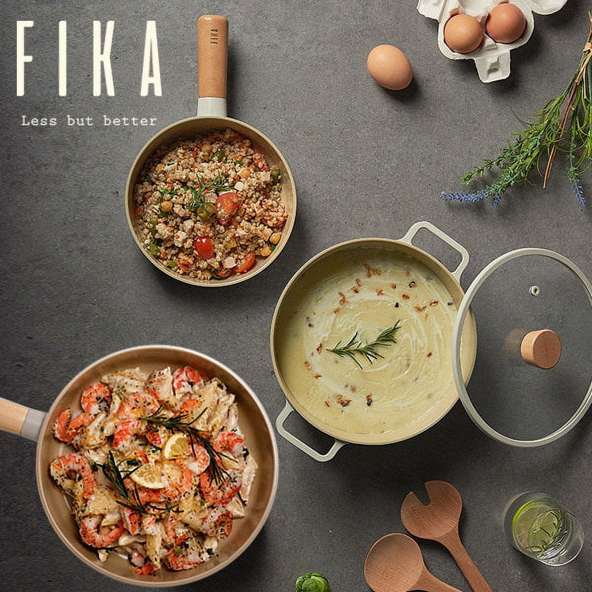 NEOFLAM FIKA Set, Brunch Pan, Sauce Pot, Low & Deep Pot with Lid, Made in  Korea