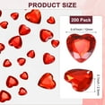thumbnail image 3 of Paquete de 200 Strass en Forma de Corazón, Pegatinas de Strass de Acrílico de 12mm para Manualidades/Pintura/Joyería, Gemas Plásticas de Respaldo Plano [Rojo], 3 of 6