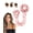 Pink, variant on Bonnet Queen Satin Heatless Hair Curler for Overnight Curls, Long Hair, Leopard, L, Fabric, 2 Scrunchies