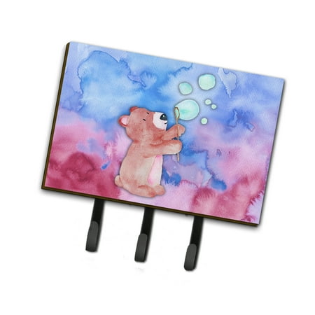 

Carolines Treasures BB7347TH68 Bear and Bubbles Watercolor Leash or Key Holder Triple multicolor