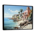 thumbnail image 2 of Designart "Coastal Village Dominican Dreamy painting II" Nautical & Beach Floater Framed Canvas Wall Art, 2 of 7