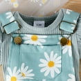 thumbnail image 5 of Hienoo Newborn Girls Outfits Ruffle Short Sleeve Romper Sunflower Print Overall Shorts, Sizes 0-18M, 5 of 8