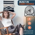 thumbnail image 5 of PAMI Floor Fan 18 inch Black – High-Velocity Metal Electric Fan with 3 Speeds & Adjustable Head Fans for Home & Office, 5 of 5