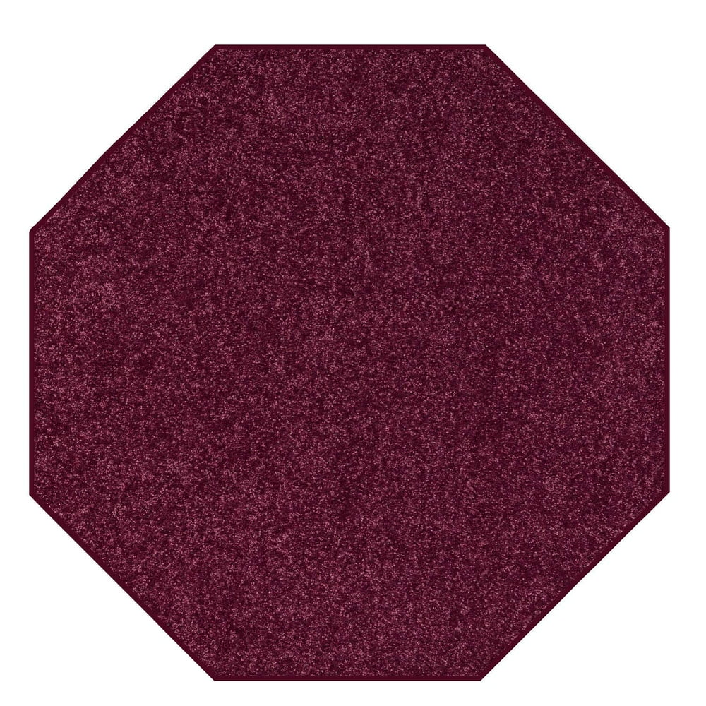 Saturn Collection Pet Friendly Area Rugs Cranberry 4' Octagon