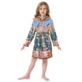 thumbnail image 6 of FORMRS Niños Bathrobe Unisex Hooded Robe Soft Plush Pajamas Sleepwear, Size 2-3T, Green Window, 6 of 7
