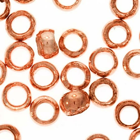 Bright Copper Bead - Barrel Crimp Beads, 2mm x 1.2mm, 100 Pieces, Bright Copper