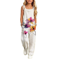 thumbnail image 3 of Coerni Lightweight Harems Jumpsuits for Girls Fashion Boho Floral Printed Rompers Summer Casual Suspender Overalls Beach Vacation, 3 of 3