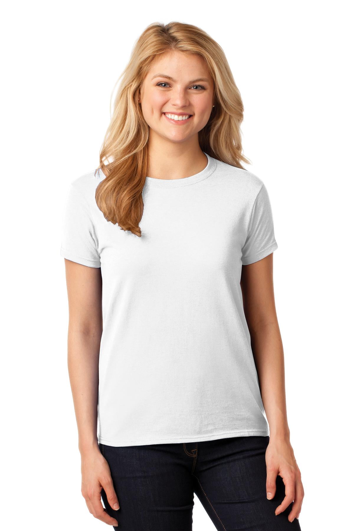 5 Pack Gildan Ladies 100% Ringspun Cotton V Neck Short Sleeve T-Shirt Tee Top 