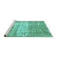 thumbnail image 2 of Ahgly Company Machine Washable Indoor Round Persian Turquoise Blue Traditional Area Rugs, 3' Round, 2 of 4