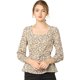 thumbnail image 1 of Blusa de Cintura con Cinturón Y Estampado floral Allegra K Beige L, 1 of 6