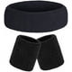 thumbnail image 1 of Nvzi Conjunto de muñequeras deportivas, conjunto de muñequeras deportivas que absorben la humedad y el sudor, muñequera de tela súper cómoda (negra), 1 of 5