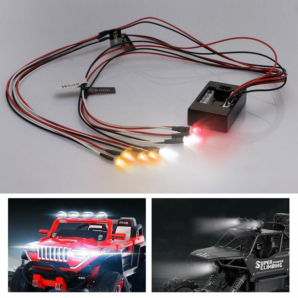 2Set 4 LED Light Headlight Kit 3mm for 1//5 1//8 1//10 1//12 1//16 RC Car Truck Model