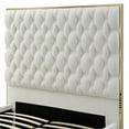 thumbnail image 5 of Rollie Vegan Leather Upholstered Queen Bed Frame In Cream, 5 of 8