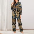 thumbnail image 2 of Balery Romantic Skeletons Under Moon Pattern Pajama Sets for Women Long Sleeve 2 Piece Sleepwear Loungewear Sets Soft PJ's with Pockets Long Sleeve Comfy Pj Sets-Large, 2 of 7