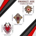 thumbnail image 2 of 3pcs 3 styles Sacred Heart Polyester Fabric Computerized Embroidery Cloth Iron on/Sew on Patches Glass Seed Beaded Appliques Costume Accessories with Sequin Mixed color 96~131x92~105x3~7mm 1pc/style, 2 of 5