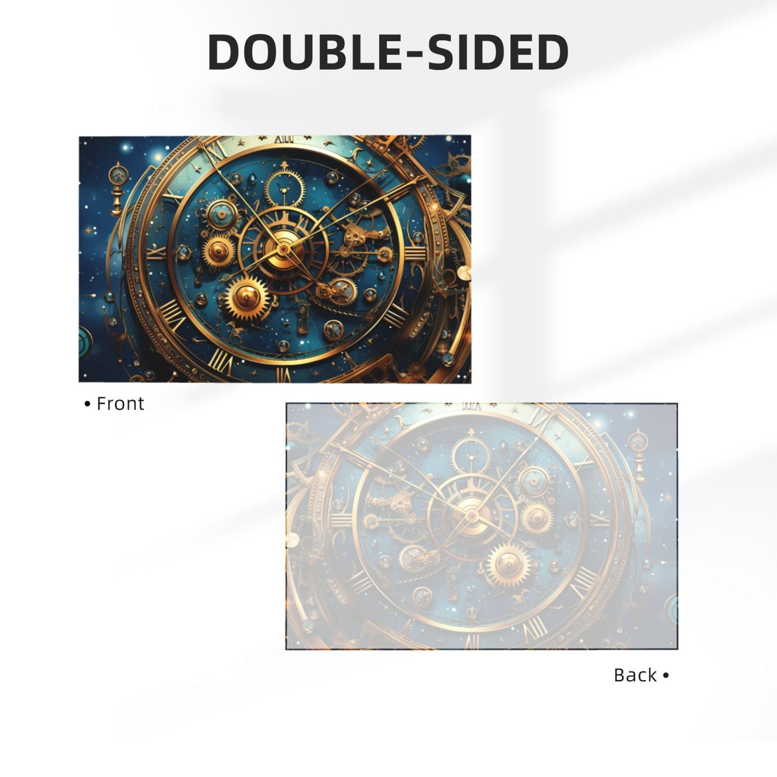 Steampunk Clockwork Wheels Starry Four Hole Decorated Banner Flag for Garden Yard Home Decoration Indoor Outdoor 4x6 Ft