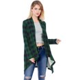 thumbnail image 3 of Allegra K Women's Handkerchief Hem Open Front Plaids Cardigan, 3 of 7