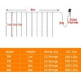 thumbnail image 4 of 6x3M Solar LED Curtain Garland On The Window Outdoor Waterproof Fairy Lights 8 Lighting Modes for Festival Christmas Decoration (Warm,3Mx3M-300LEDs-Solar), 4 of 7