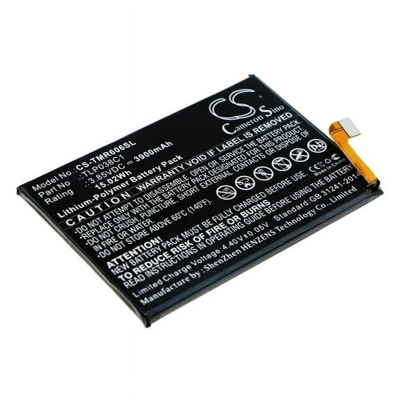 Replacement Battery for T-Mobile 6062Z,Revvl 2 Plus,TLP038C1,3900mAh,Mobile Phone battery