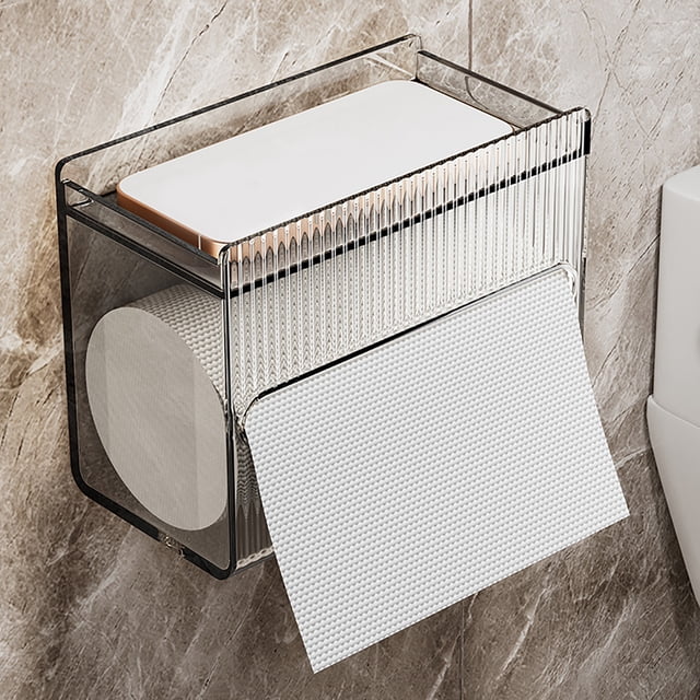 Dispensador de Soporte de Papel, Soporte de Cajas de Tejidos de Ahorro de Espacio Acrílico Soporte de Pared de Aplicación Ancha Ancha MultiFuncional para apartamento para apartamento
