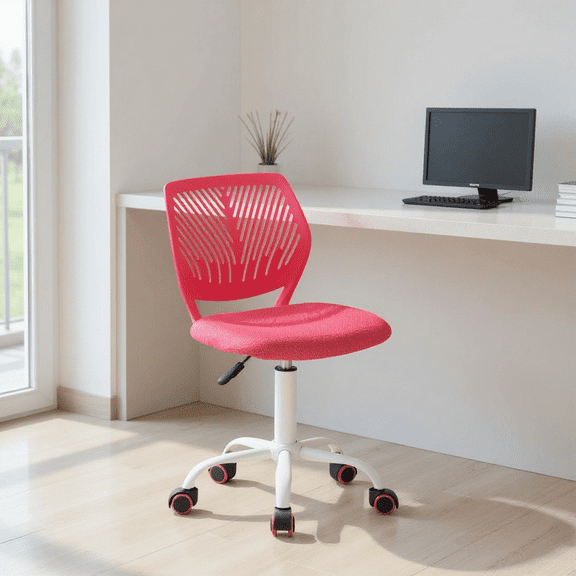 Homy Casa Ergonomic Mesh Task Stool Adjustable Swivel with Height Control and Rolling Wheels for Reception Desk Temporary Seating and Office Use