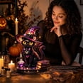 thumbnail image 6 of sruoe Halloween Stained Glass Black Cat Table Lamp, Witch Hat LED Light Prop, Halloween Seasonal Desktop Ornament, Halloween Holiday Decor for Tabletop Mantel Shelf, 6 of 6