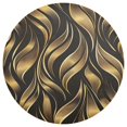 thumbnail image 3 of Ryvnso Gold Tropical Leaves Round Plate Mats Dining Table Placemat Set of 4 for Holiday Decoration, 3 of 7