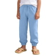 thumbnail image 5 of LYHaoo Girls Casual Jogger Pants Elastic Waistband Ankle Cuffs Soft Comfortable Kids Trousers For Daily Play And Outdoor Activities Long Pants for Girls(Blue), 5 of 7