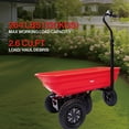 thumbnail image 2 of Electric Four-Wheel Cart, Practical Garden Dolly with Quick-Release Dumping & Pneumatic Tires, Hassle-Free Assembly, Lawn Trolley for Home Yard (Red), 2 of 9