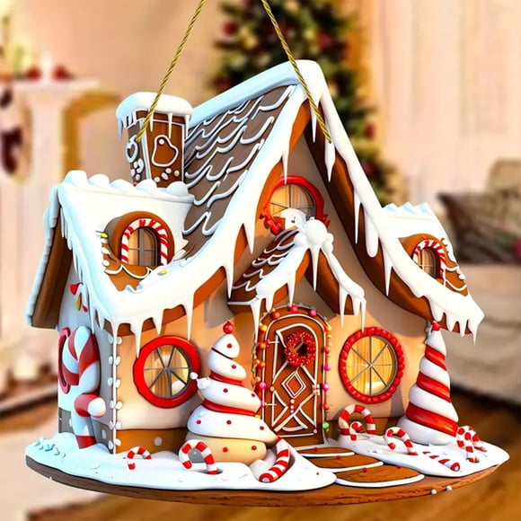 Uuiauoio Christmas Gingerbread House Ornaments Christmas Tree Hanging Ornament Gingerbread Hanging Ornaments Decorations for Xmas Holiday
