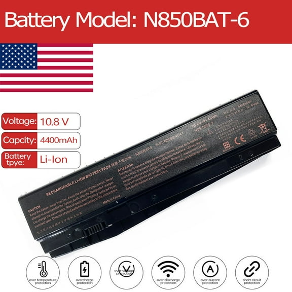 N850BAT-6 Laptop Battery for Sager NP7871(N870EP6) NP7850(N850HP6) NP7851(N850EP6) NP6852(N850HK1) NP4850(N850EL) NP5850 NP5872(N870HL) NP5870 NP6870(N870HJ1) NP6853(N850EK1) NP6872 NP6872(N870HK1)