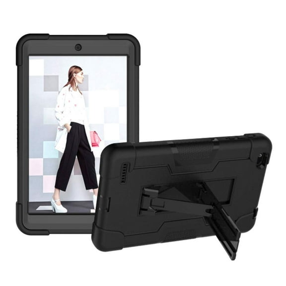 SOATUTO for Vankyo S8/Drangon Touch Y80 Case Rubber Shockproof Rugged Hybrid Case with Stand for Winnovo M8、TECLAST P80H P80X Mix Tablet/Haehne/VUCATIMES N8 Qlink Scepter 8 inch Tablet - Black Black