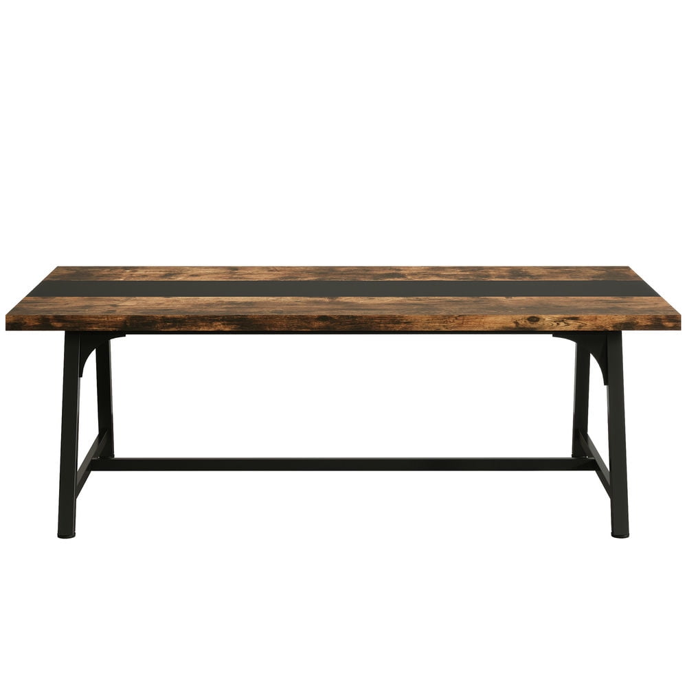 YYAo Gaming Desk, Computer Desk,6FT Conference Table, 70.8” Executive Desk Office Computer Meeting Table,Rustic Brown & Black