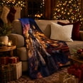 thumbnail image 3 of Firefighter Dalmatian Hero American Flag Night Sky, Dramatic Pet Portrait Pattern, Warm Flannel Blanket for Living Room and Bedroom, Dog Lovers Father's Day Gift, Pet Lover Home Decor, 3 of 9