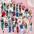 thumbnail image 2 of 116 pegatinas de personas para diario, álbumes de recortes, lindas pegatinas de moda para niñas y mujeres, kit de suministros para bullet journals, álbumes de basura, pla, 2 of 5