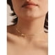 thumbnail image 5 of 2 piezas de gargantilla con lazo para mujer, colgante + pulsera, collares con colgante de lazo chapados en oro simples para mujer, 5 of 5