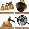 thumbnail image 7 of Bathroom Light Fixtures,  3 Light Bathroom Vanity Light Over Mirror with Rattan Woven Wicker Lampshade Rustic Wall Sconce Lighting for Bedroom Kitchen Hallway, 7 of 7