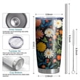 thumbnail image 6 of 20 Oz Pioneer Flower Coffee Tumbler Double Wall Insulated Stainless Steel Water Bottle | Metal Reusable Thermoses Flask with Cup Cap | Leak & Sweat Proof with Anti-Dust Lid, 6 of 7